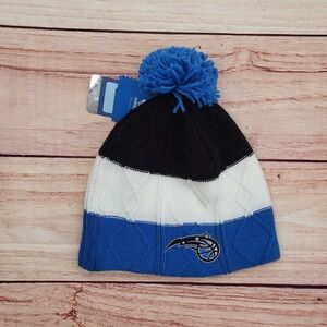 NEW Orlando Magic Hat Cap Beanie Pom One‎ Size Blue NBA Basketball Adidas Mens